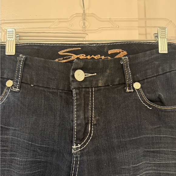 Seven7 Women's Dark Blue Boot Cut Jeans - Picture 4 of 10